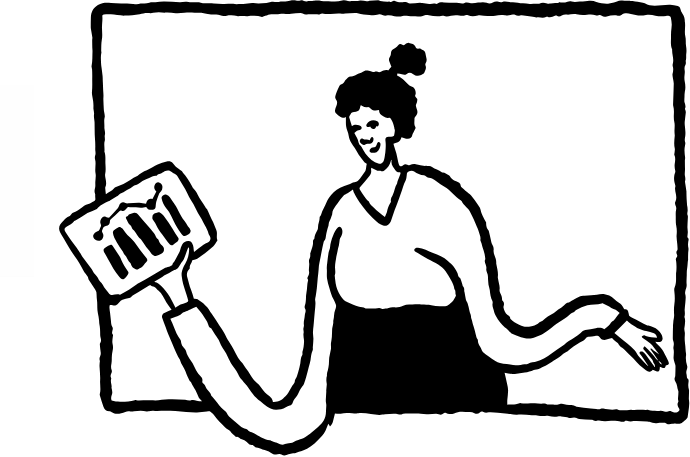 Illustration of a person with a chart