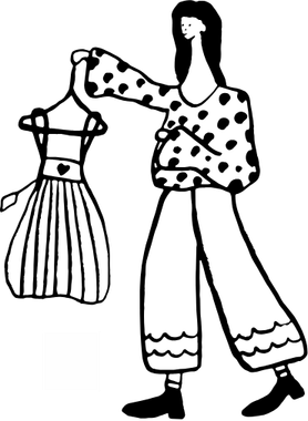 Illustration of a person with a dress, representing a personal project