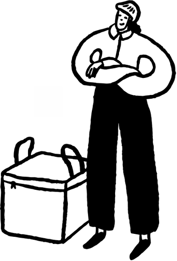Person with bag illustration